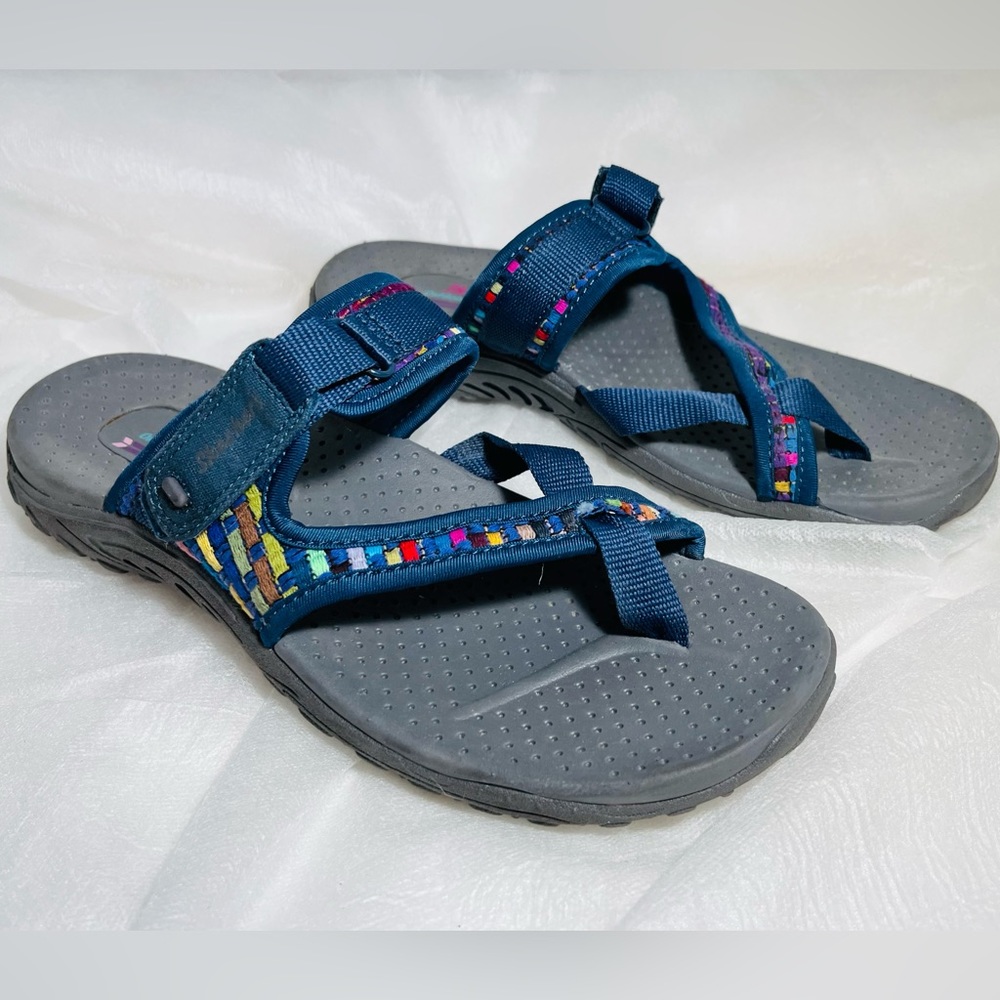 SKECHERS REGGAE Zig Swag Navy Sandals Outdoor Lifestyle size 9